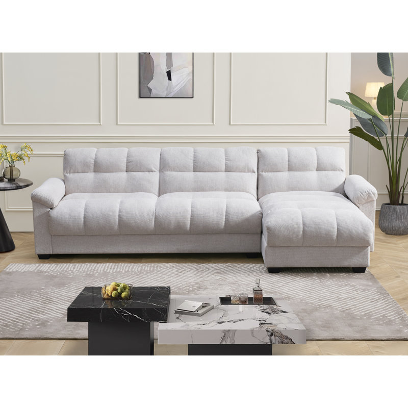 Bosman Corner Sleeper Sofa with Storage, Beige
