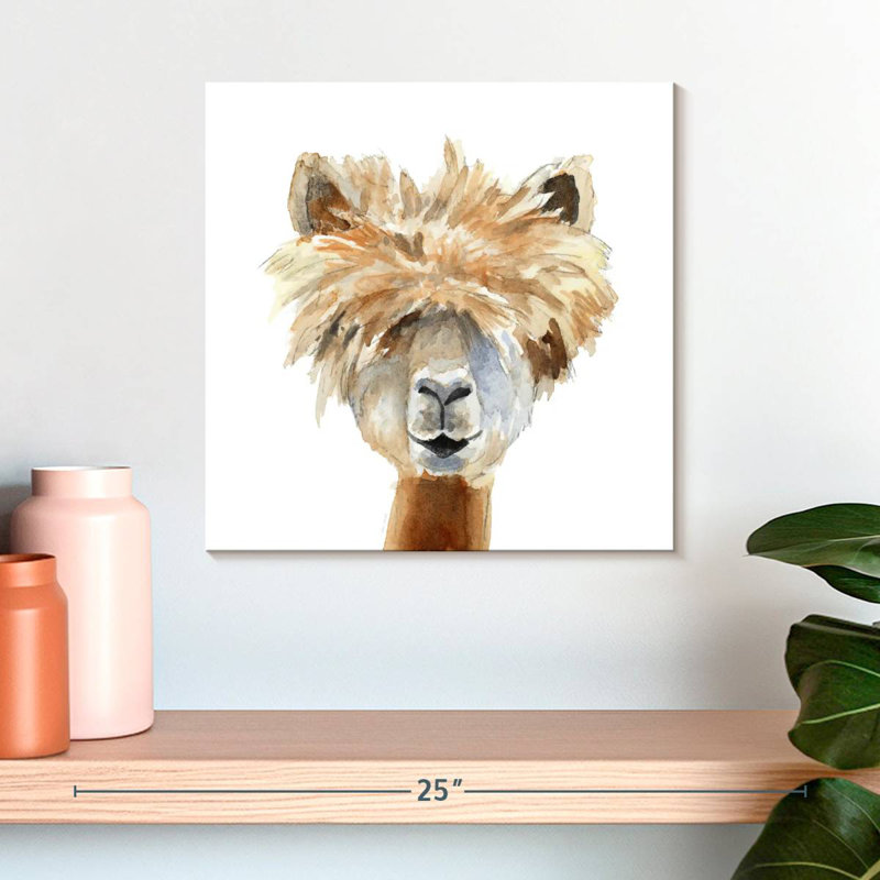 Brampt Llama With Bangs, 16" H x 16" W