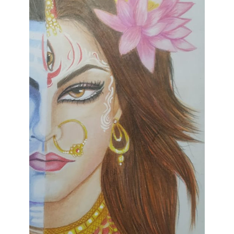 Ardhanarishvara | Couleur du crayon | Par Deepika