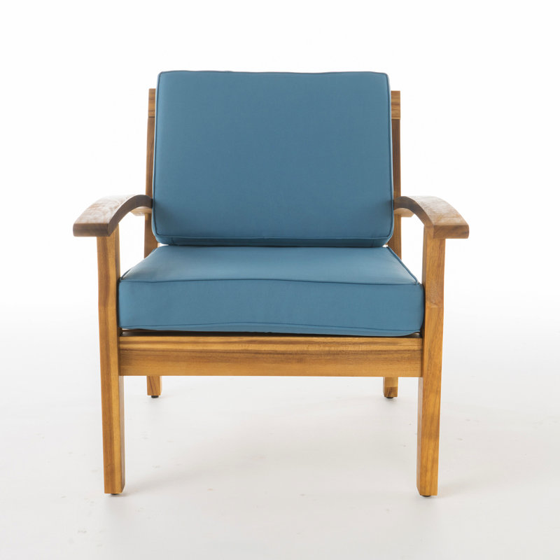 Club Chair - Wood Lawn Chair, Long-lasting Comfort Cushion, Water-repellent Surface, 32.50"d X 27.32"w 30.56"h Outdoor Comfy Thick Padding For Relaxation, Water- Cover Material, 32.50" 27.32" 30.56