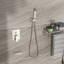 Système de douche mural en nickel brossé de 12 po avec bec de baignoire en cascade. 3 douches: pomme de pluie, douchette. Installation et nettoyage faciles. Comprend un bras, une douchette, un tuyau, un support, une valve-121320224
