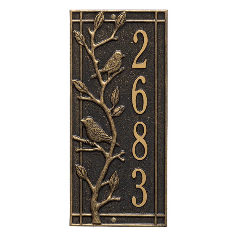 Woodridge Personalized Standard 1-Line Wall Address Plaque, Black/Gold, Yes