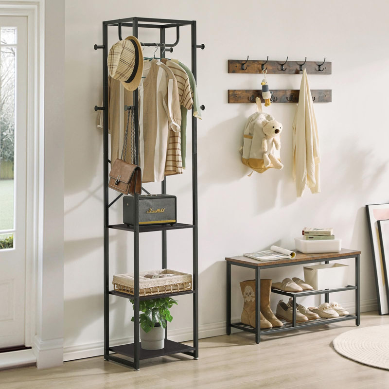 Andromedae Metal Freestanding 8 - Hook Coat Rack, Black