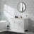 Single Handle Single Hole Waterfall Bathroom Sink Faucet with Deck Plate and Pop-Up Drain Assembly-113300467