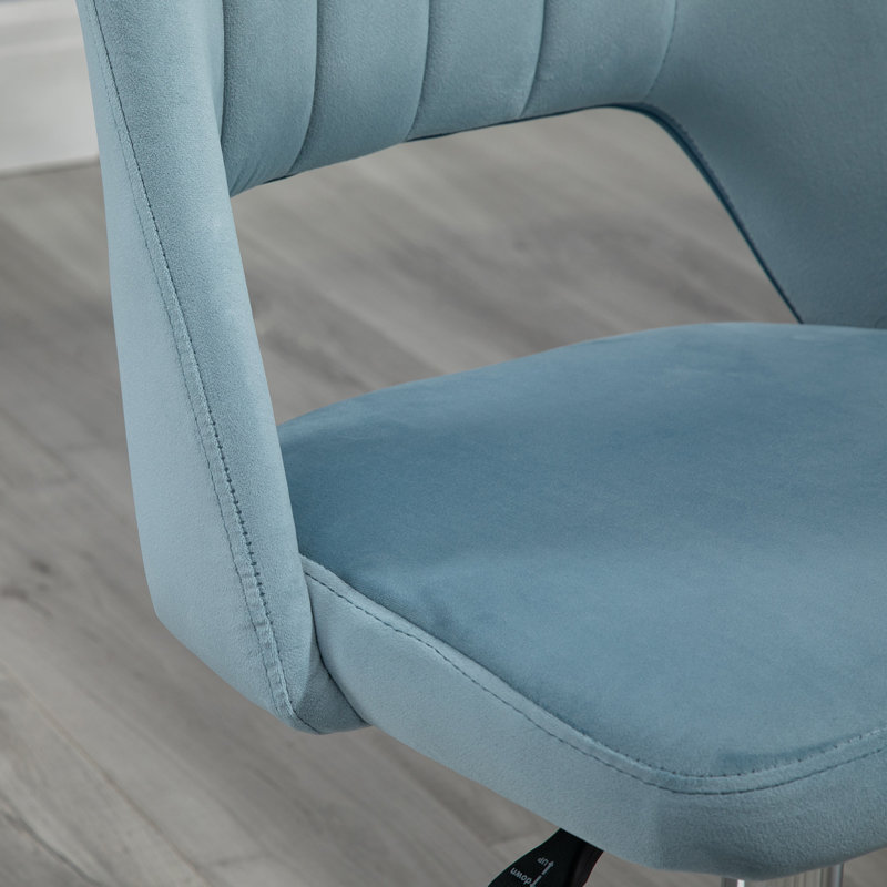 Chaise de bureau pivotante sans accoudoirs, bleu ciel
