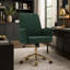 Fauteuil de bureau vibrant en velours à haut dossier avec massage lombaire et inclinaison réglable pour un confort ergonomique