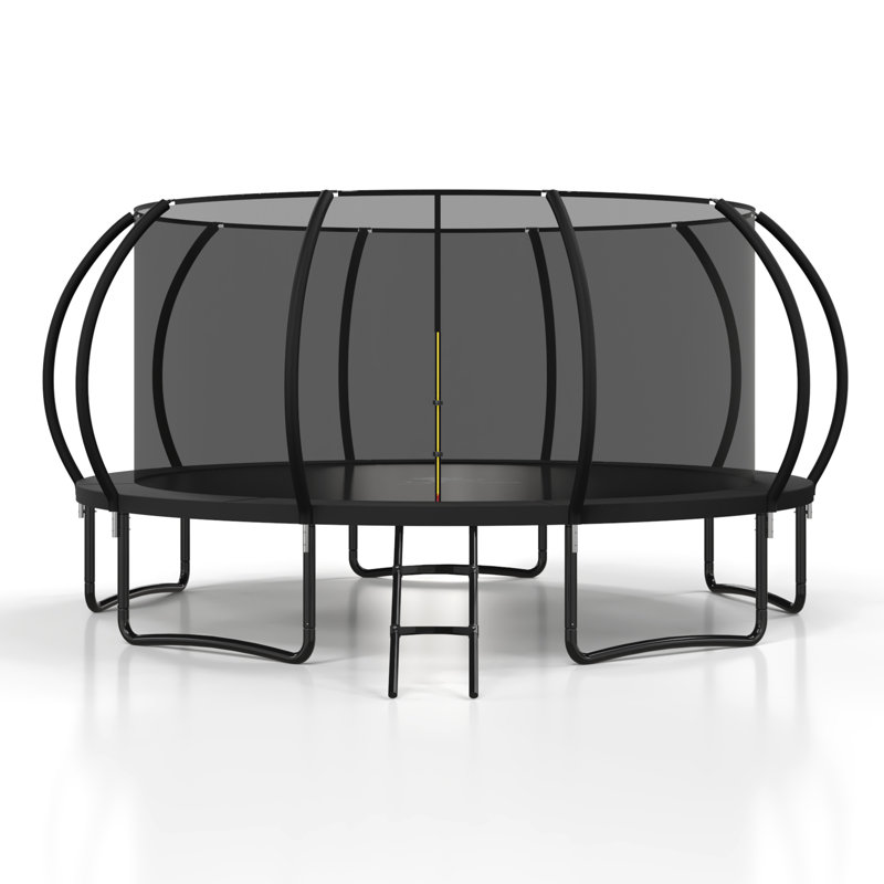 Trampoline récréatif pour enfants de 16 pi avec enceinte de sécurité - utilisation intérieure et extérieure - noir, Noir