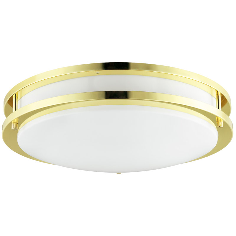 1 luminaire encastré en laiton poli, H 4 po x l 18 po x P 18 po