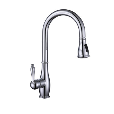 Robinet d'évier de cuisine à poignée simple en acier inoxydable avec bec pivotant sur 360 ° Topcraft