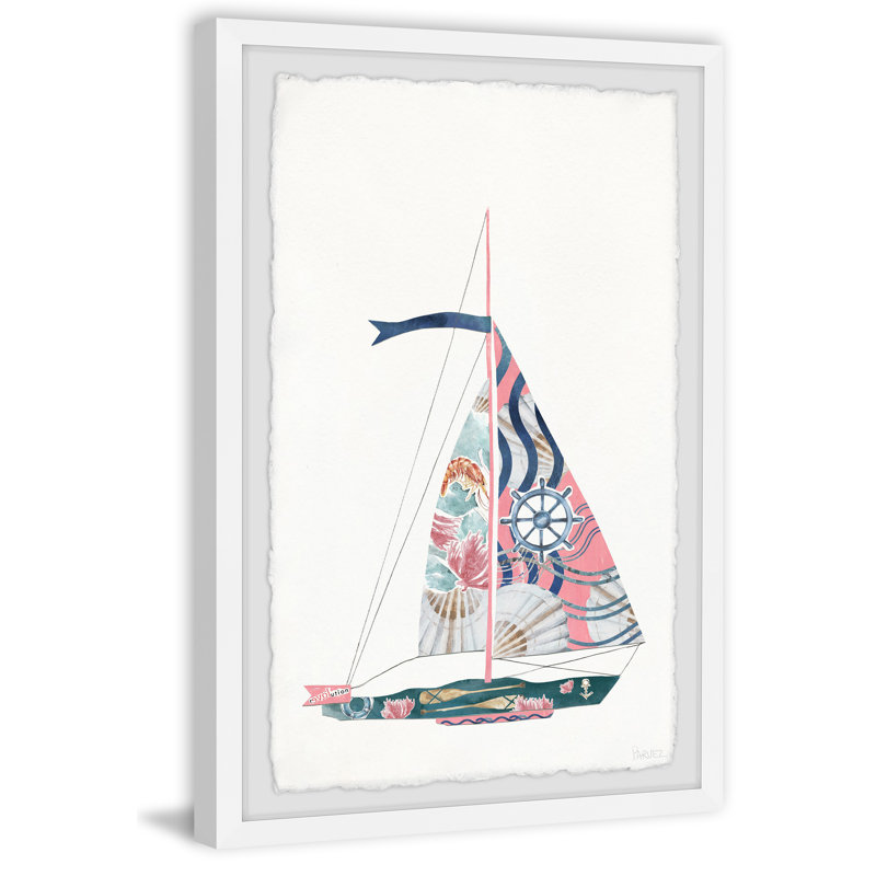 «Sailing Pink», reproduction encadrée, H 24 po x l 16 po x P 1,5 po