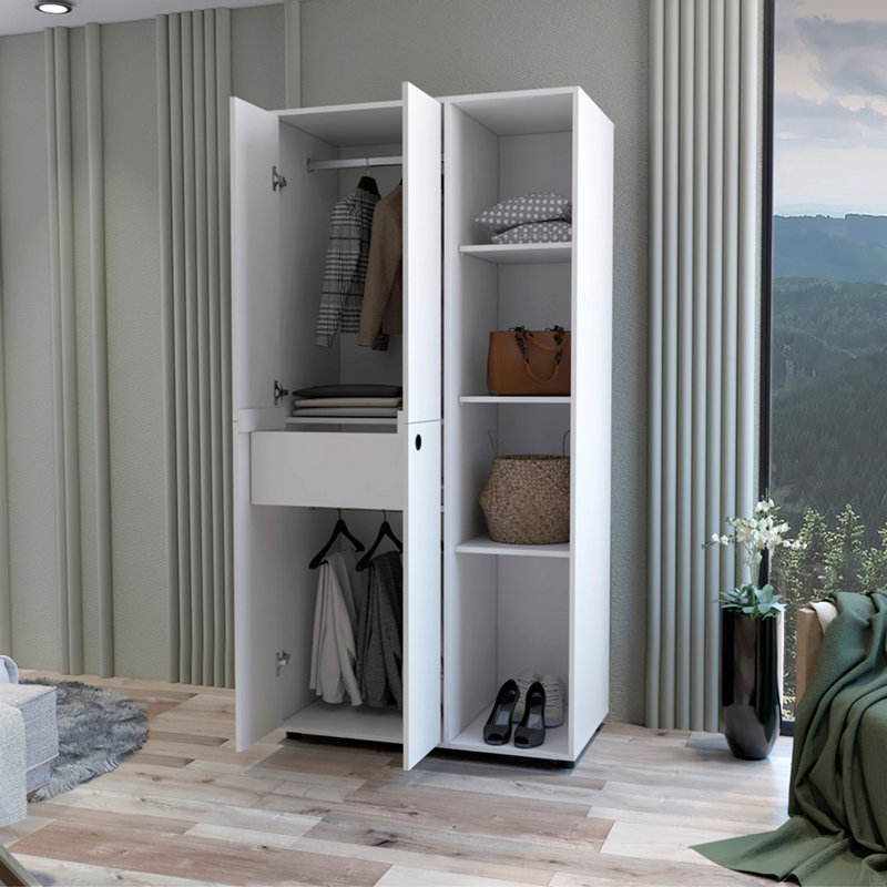 Armoire Boise, chambre à coucher, Blanc