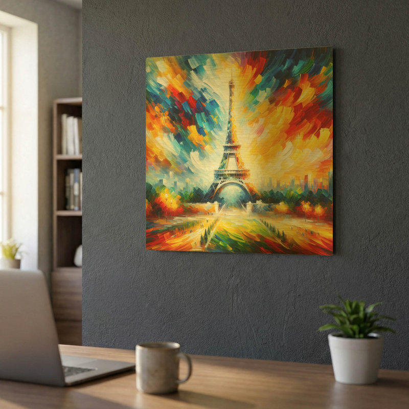  «Welcome To Paris» par Rich Monet, art mural en métal doré, 24 po x 24 po, 24 po x 24 po