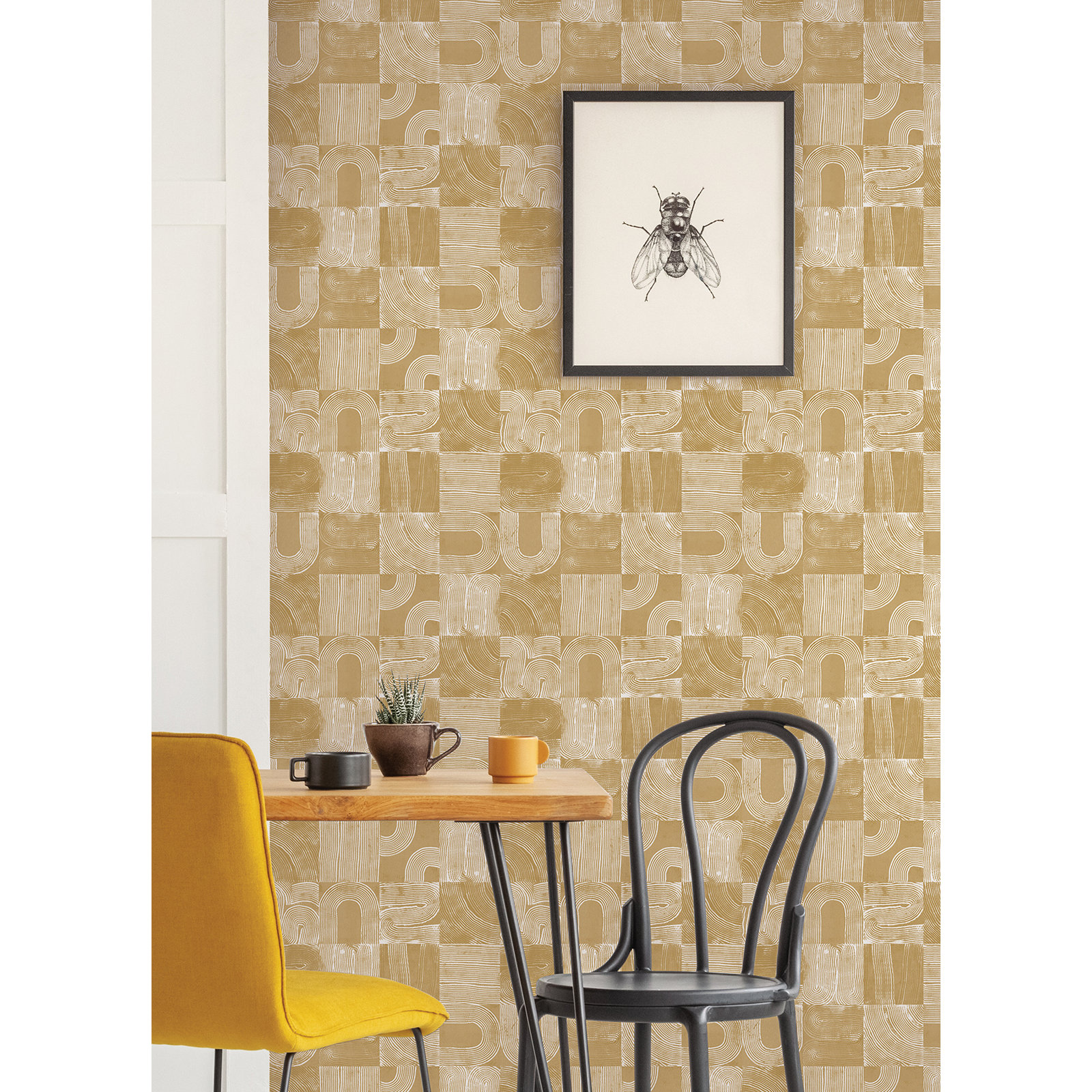 Jacobsen Modern Peel & Stick Geometric Wallpaper, Yellow