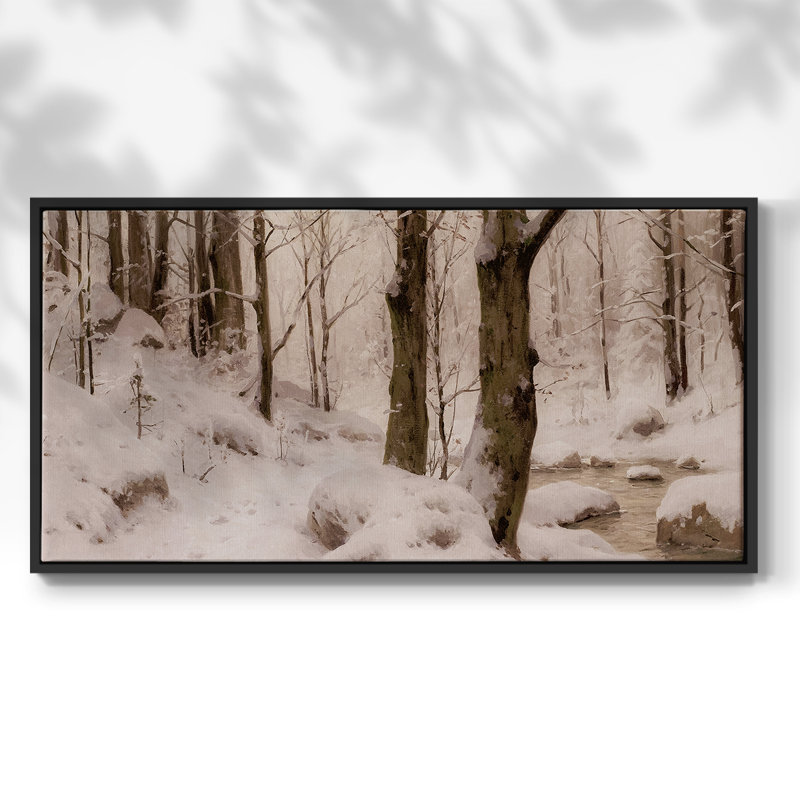 Série paysage - MLxxxv - Toile tendue avec châssis encadré - Prêt à être accroché, H 25 po x l 49 po, Noir