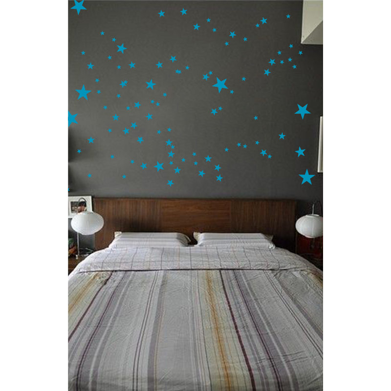 Adhésif décoratif étoiles, H 48 po x l 55 po x P 0,01 po, Bleu sarcelle