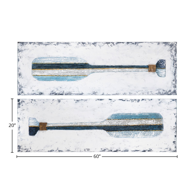 Paddles Up 2-Piece Coastal Beach Canvas Painting