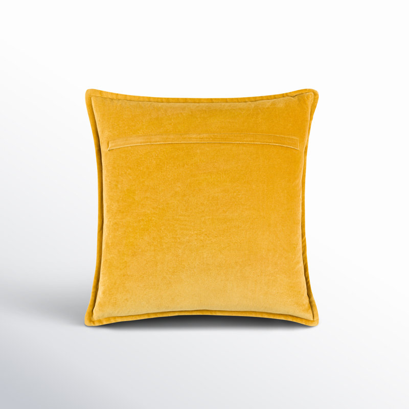 Edgar 100% Cotton Throw Pillow, Yellow, 20"H x 20"W, Down