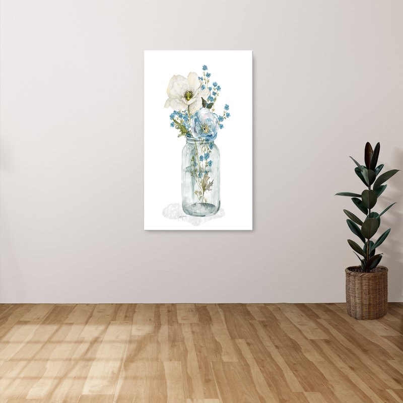 "Mason Jar Blues I" par Livi Finn, reproduction sur toile, H 30 po x l 18 po x P 1 po