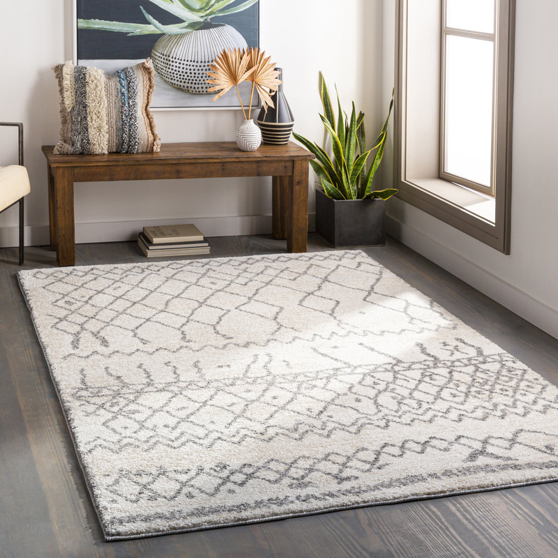 Tapis gris/kaki zone sud-ouest Arlo, Rectangle 7 pi 10 po x 10 pi