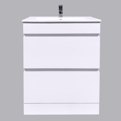 Efsevia 615 mm Freestanding Single Vanity with Integrated Ceramic Basin