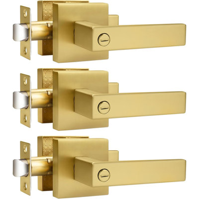Door Lever with Square Rosette Heavy Duty Solid Levers
