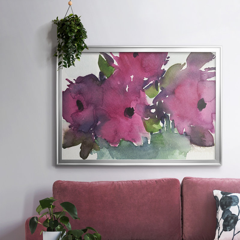 Floral Pretty II, reproduction d'art sur toile, Argent, H 30 po x l 44 po