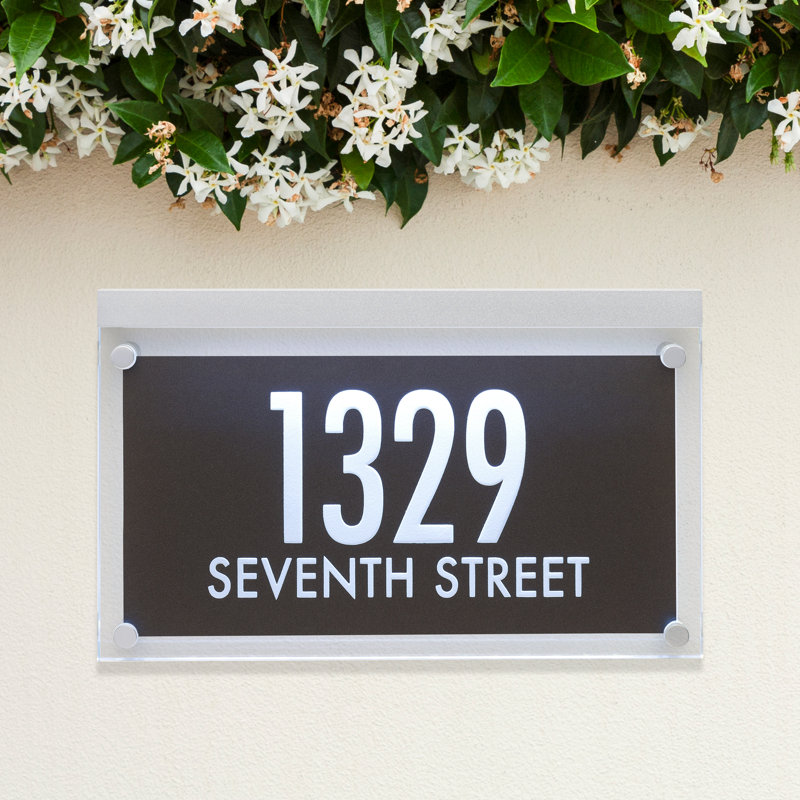 Plaque d'adresse 2 lignes Futura, Oui, Argent
