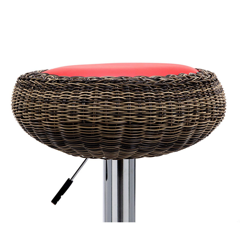 Saxton Swivel Upholstered Adjustable Height Counter Stool with Metal Frame