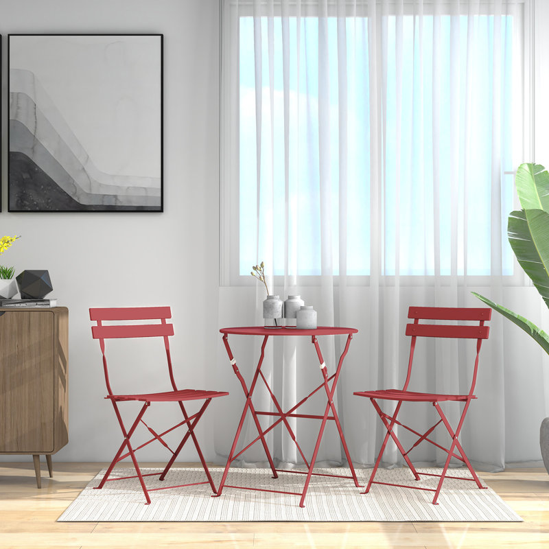 Zariea Double Pedestal Dining Set, Dark Red