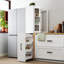Armoire de rangement H 70,87 po, étagère de rangement coulissante multi-fonctions à 4 niveaux et 2 portes en verre, garde-manger moderne en bois pour le salon ou la cuisine et la salle à manger-1198198837