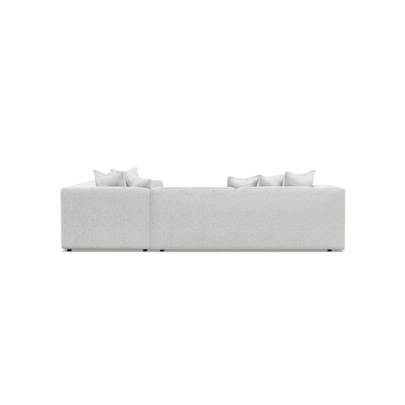 Bernhardt Bliss 4-Piece Fabric Sectional, White Polyester, 28" H x 123.5" W x 123.5" D