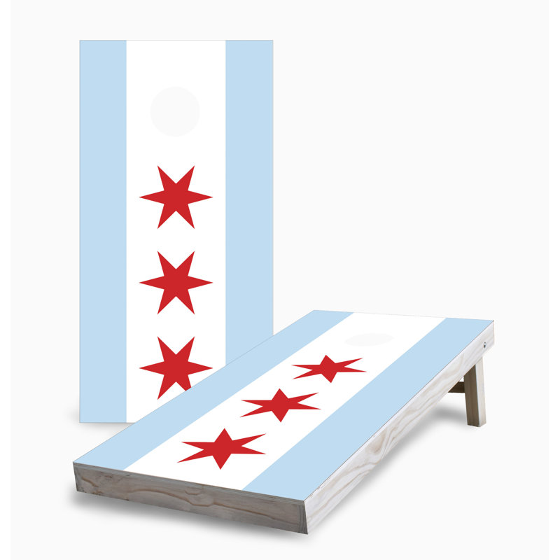 Ensemble de jeu de cornhole Chicago City Flag
