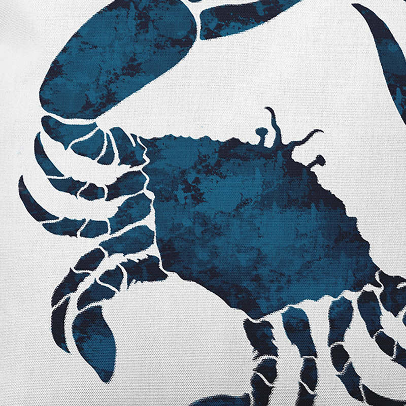 Housse et insert de coussin de plage en crabe, H 18 po x l 18 po, Bleu marine
