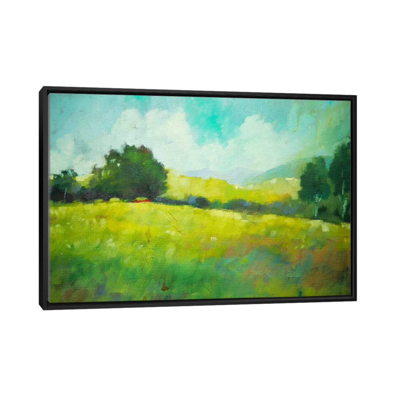 «Hillside», reproduction d'art sur toile, H 18 po x l 26 po x P 1,5 po, Toile avec cadre noir, Pas de tapis