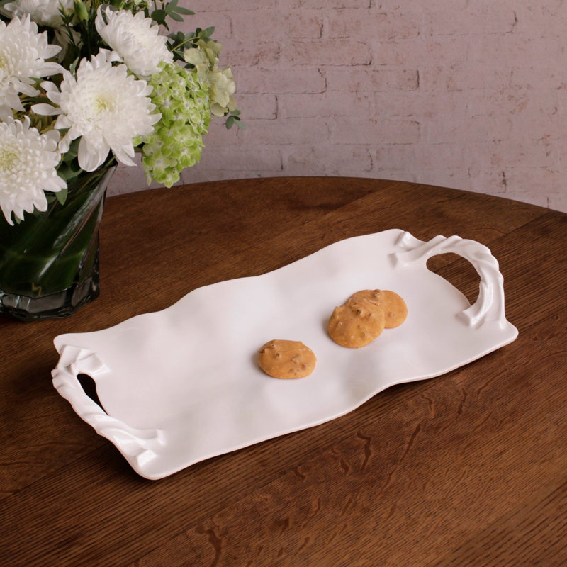 Plateau rectangulaire avec poignées Vida Sasha, 20" L x 9" W x 2.25" H