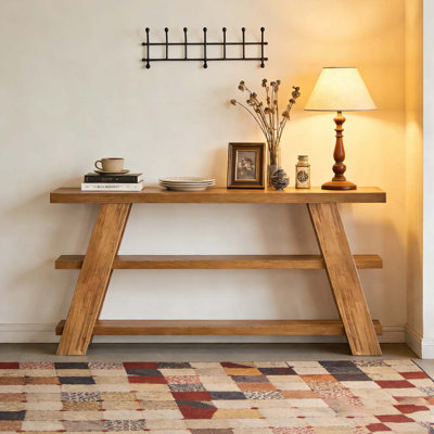 Slim Storage Side Table,3-Tier Console Table