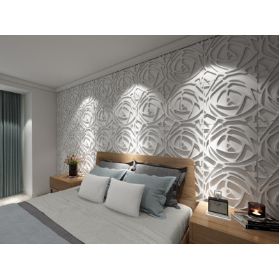 Falkirk Ross 19.7" X 19.7" Brick 3D Wall Panel In White (5-Pack)