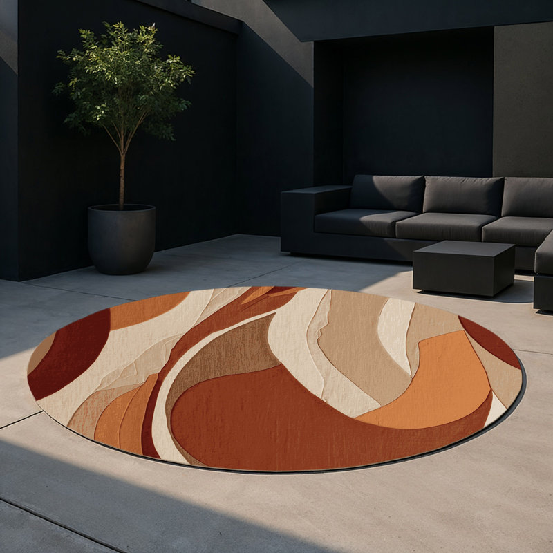 Twilight Ripple Indoor And Outdoor Area Rug, Round 5'