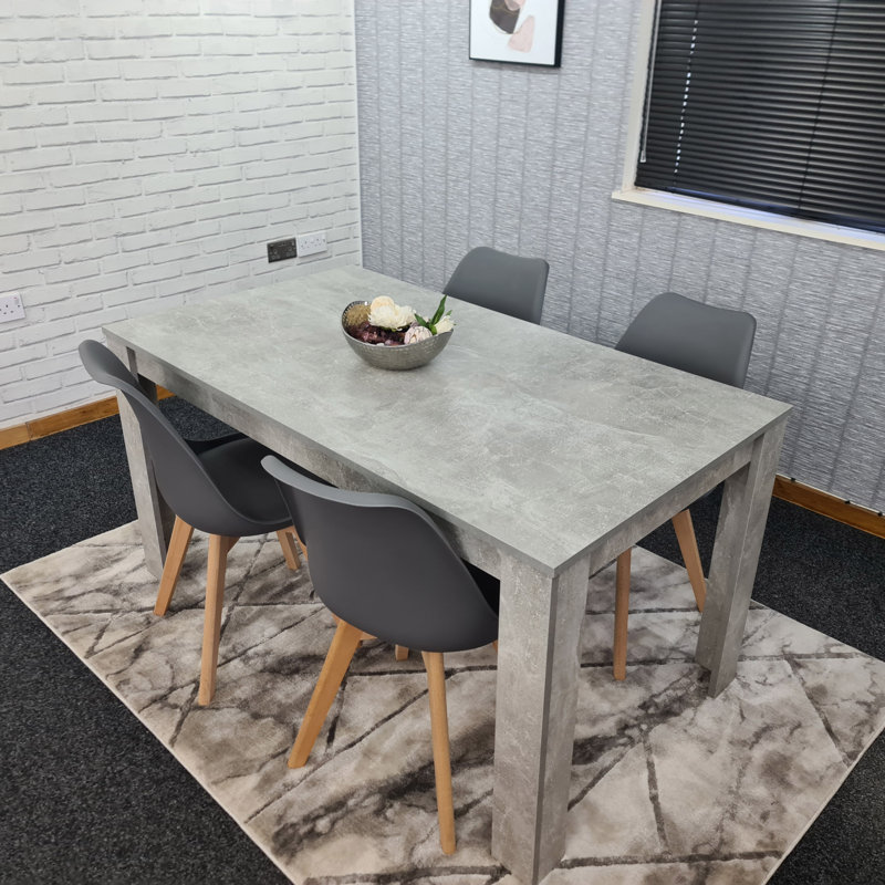Onecre 4 - Person Dining Set, Dark Grey, 75cm H x 140cm W x 80cm D