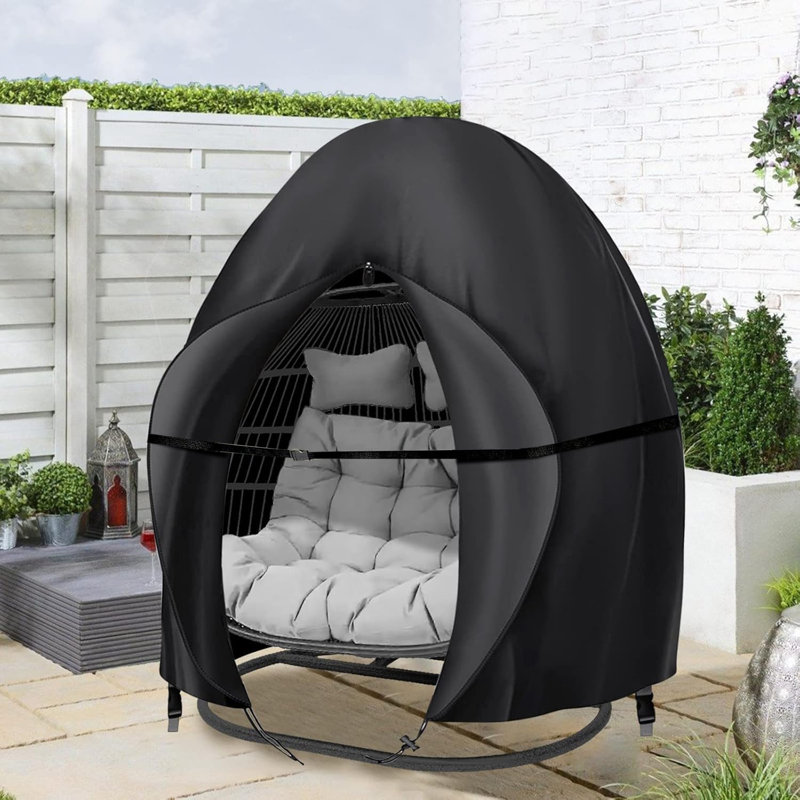 Patio Egg Chair Covers, 91X80 Inches, Heavy Duty Swing Hanging Chair Cover Waterproof, Anti-UV, Dust-Proof( Black )