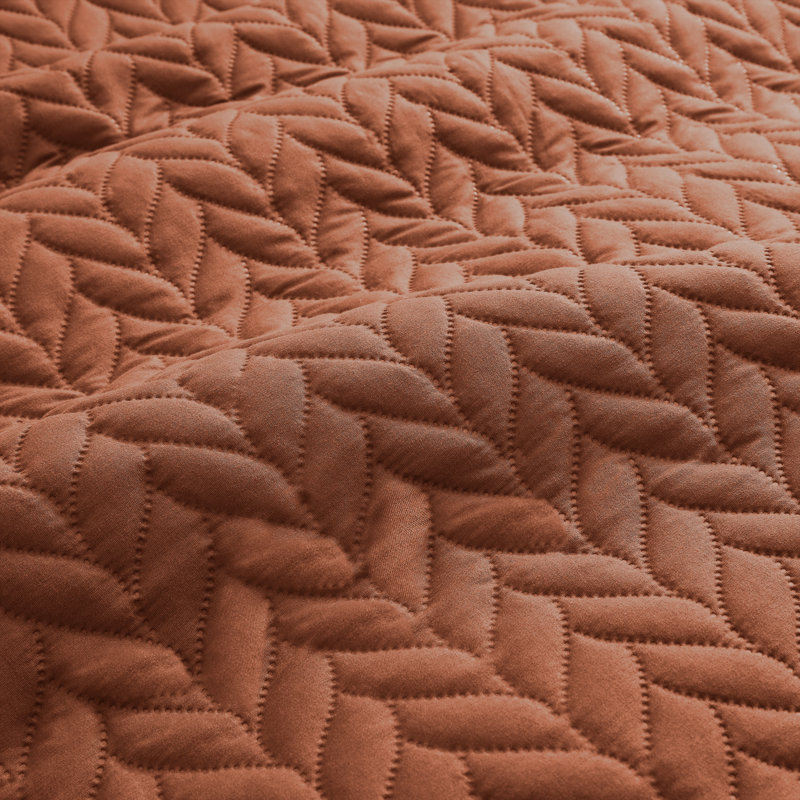 Embossed Microfiber Bedspread Set For California King – Oversized, Soft & Dust-Resistant, 3-Piece, Rust