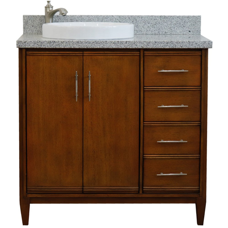 Ensemble de meuble-lavabo simple 37 po, gris