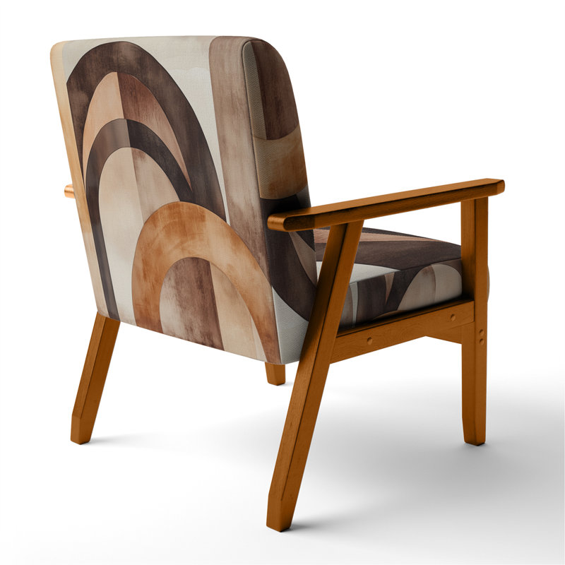Chaise rembourrée Abstract Shapes, Brown Square Arms