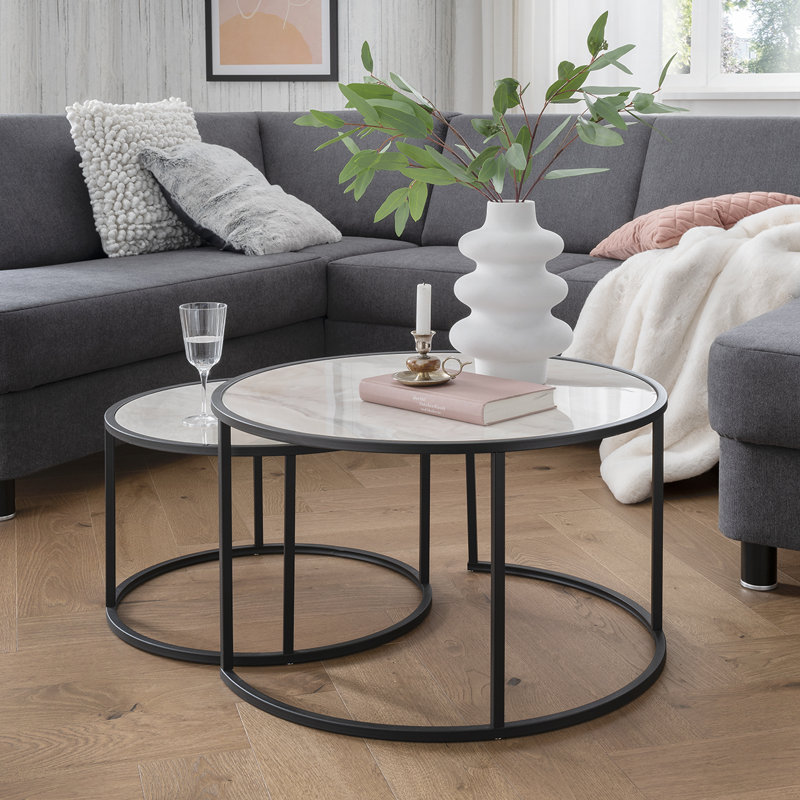 Strunk Frame Coffee Table, Marbled Grey