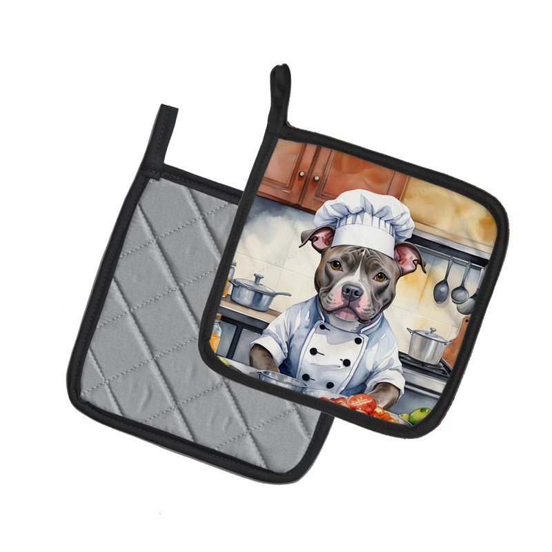Ensemble de poignées en polyester Caroline's Treasures The Dog Chef