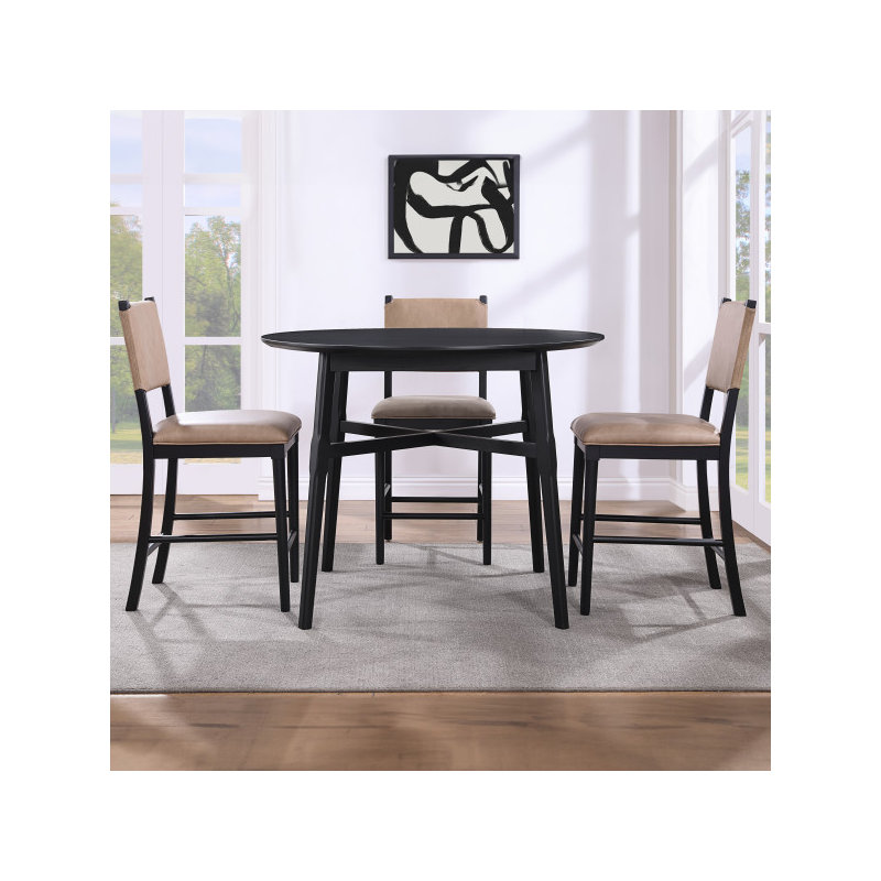 Brid Round Dining Table, Black