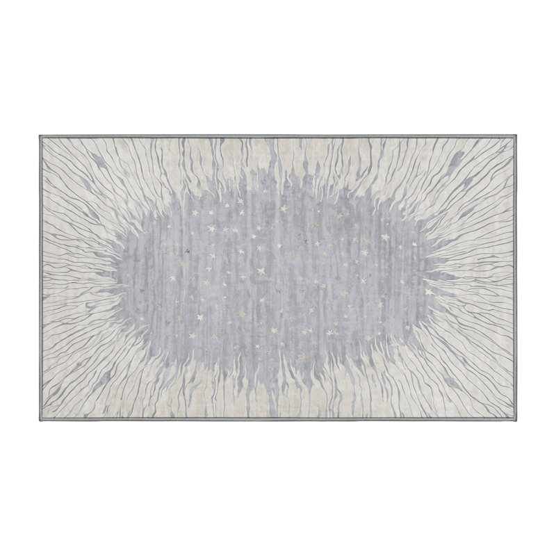 Tapis gris lavable à la machine, Rectangle 8 pi x 10 pi