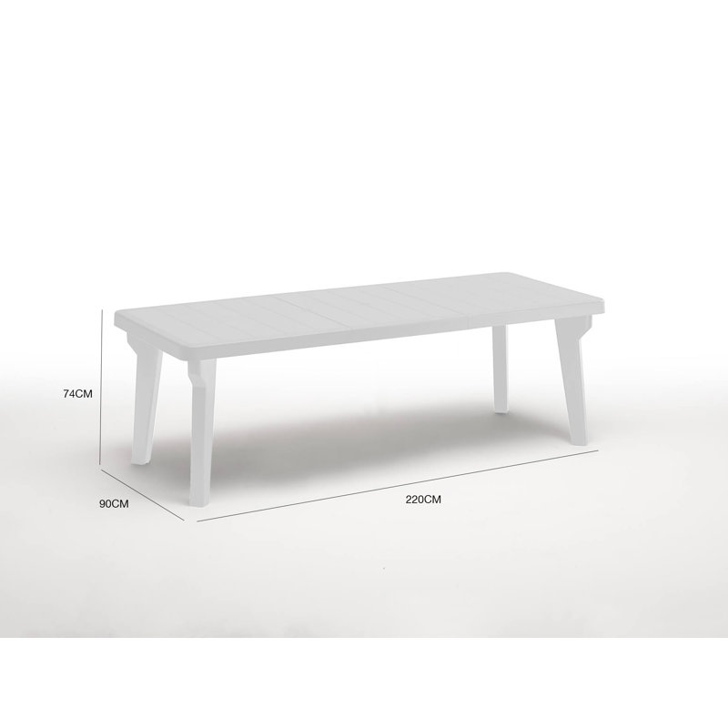 Itai Patio Dining Set with Rectangular Table, White