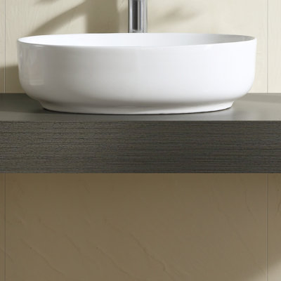 Vitreous China Oval Vessel Bathroom Sink