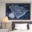 «Vintage Map South Carloina», reproduction d'impression sur toile-20748725